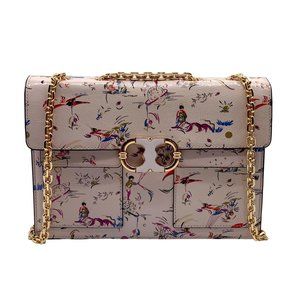 Tory Burch Gemini Link Purple Daydream Printed Chain Shoulder Bag